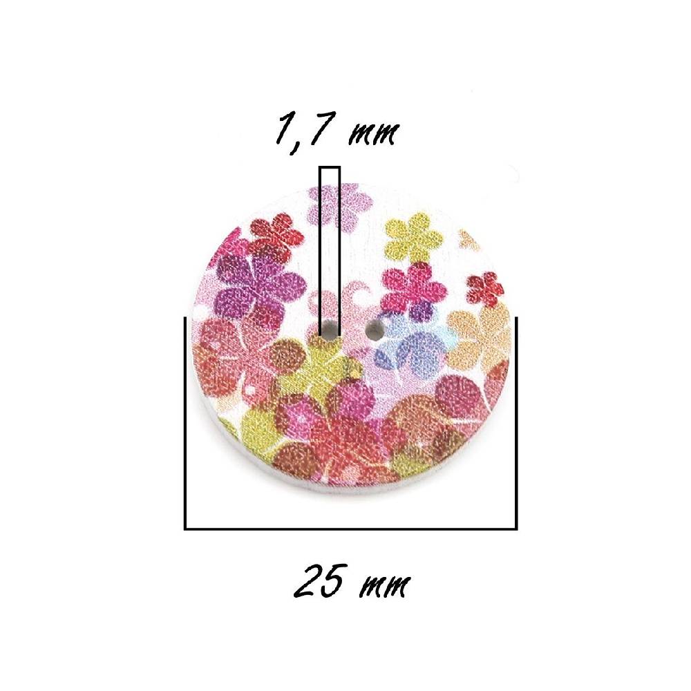 Sadingo Holzknöpfe Blumen Mix - 100 Stück - 25 mm online sichern Begrenzte Freigabe