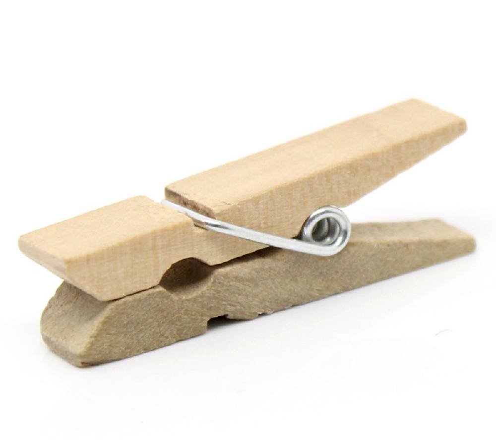 Sadingo Mini Holzklammern zum basteln, 50 Stk.-3,5 x 0,7cm