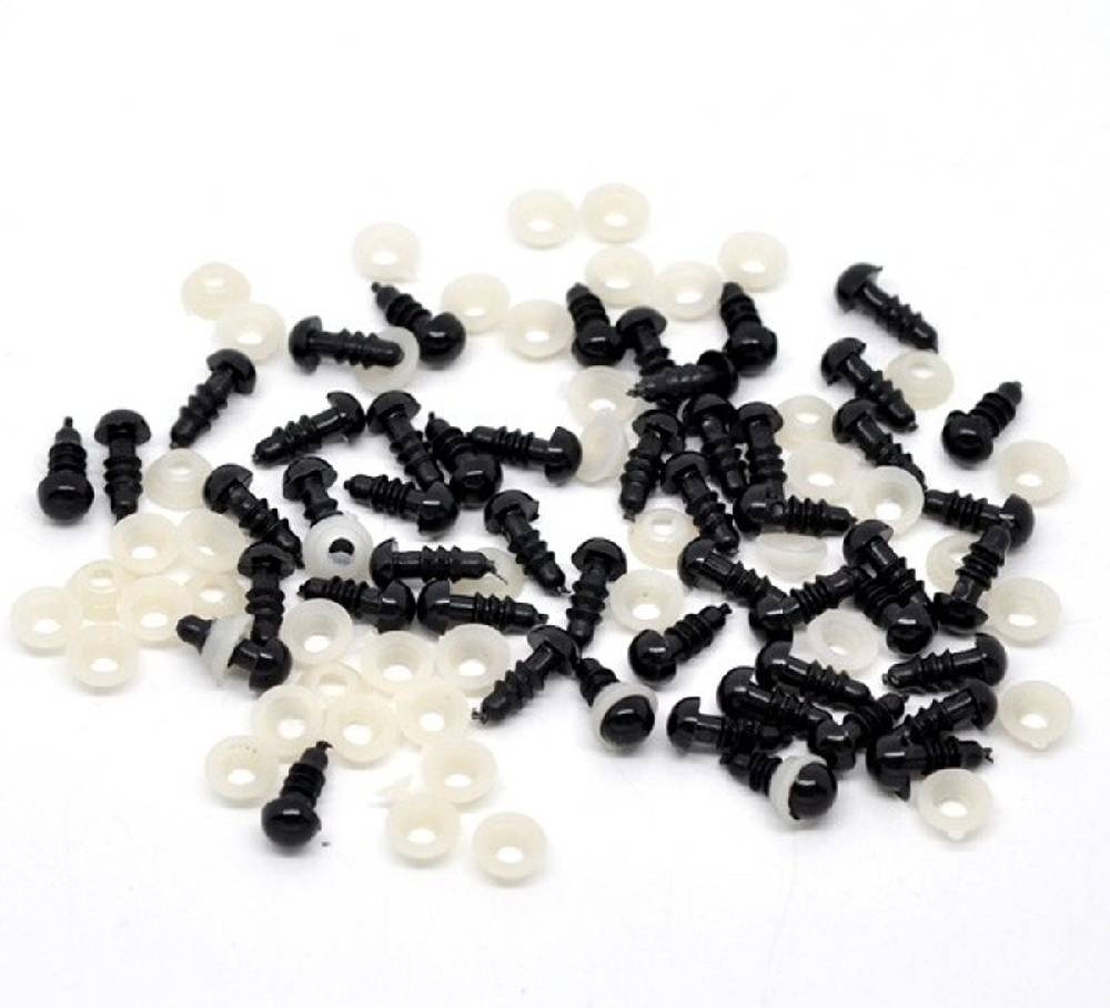 Sadingo Puppenaugen, Teddyaugen - 50 Stk. - 13 x 5 mm Letzte 2 Tage
