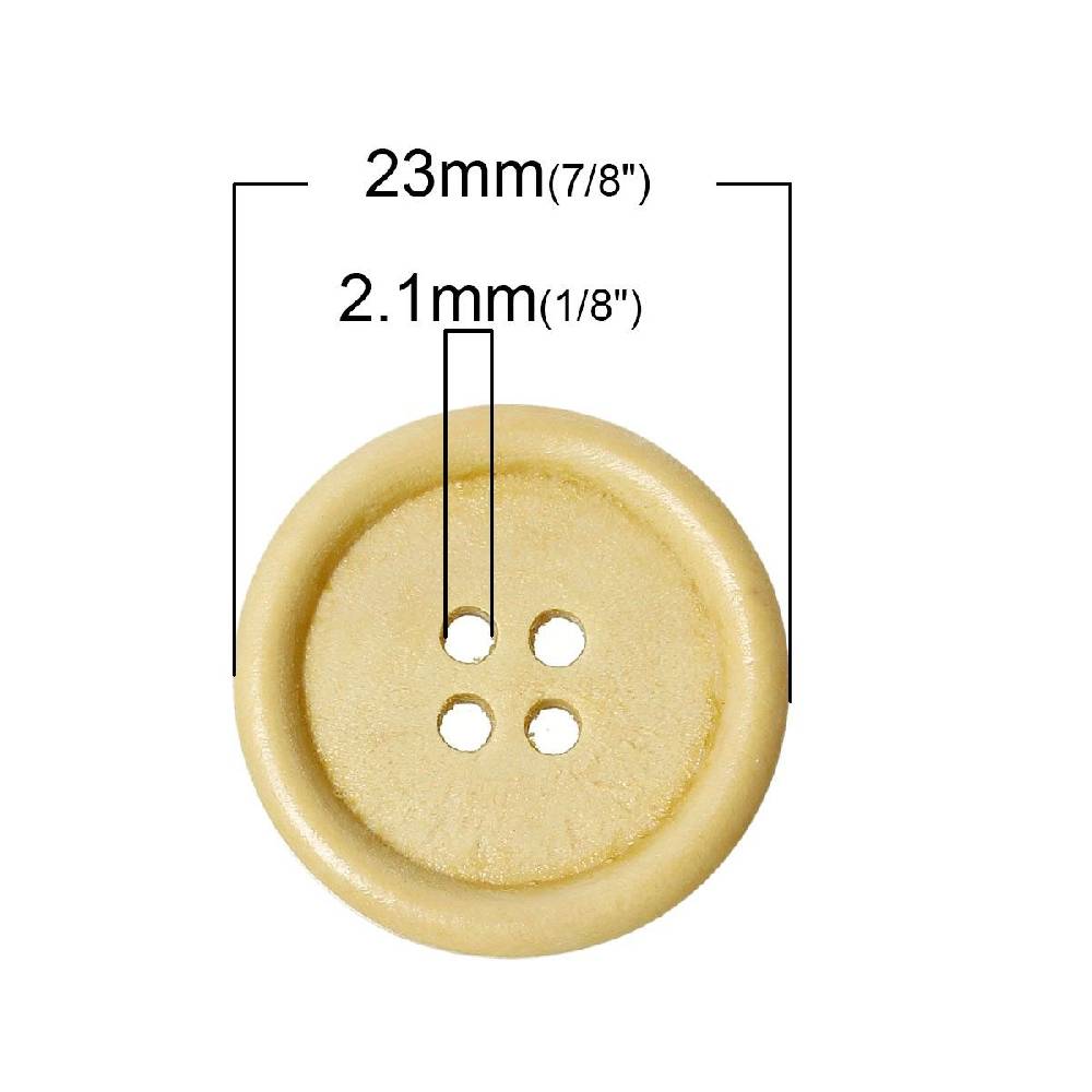 Sadingo Holzknöpfe / 50 Stk. / Ø 2,3 cm Nur für heute