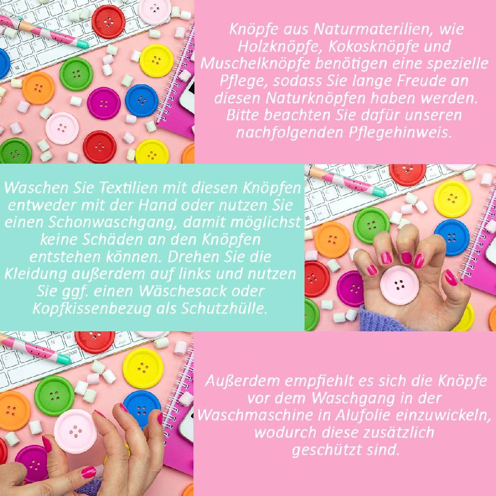 Sadingo Holzknöpfe / 50 Stk. / Ø 2,3 cm Nur für heute