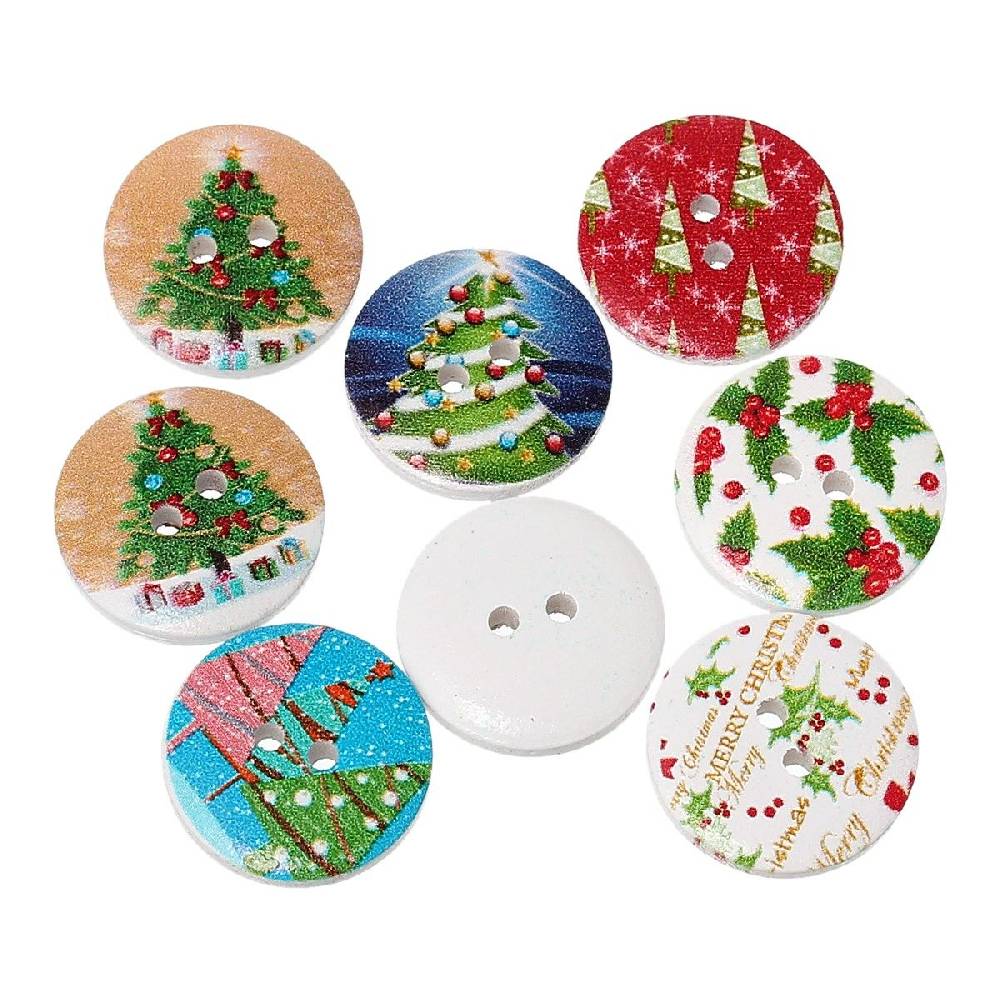 Sadingo Holzknöpfe Weihnachten 2 Stück, Ø 2 mm 50% Rabatt mit kostenlosem Versand