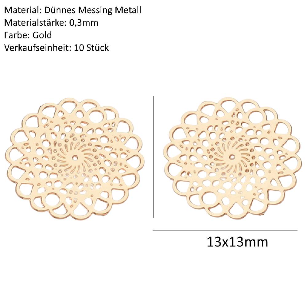 Sadingo Schmuckverbinder Blume des Lebens | 10 Stück, 13mm Limitierter Zeitrabatt