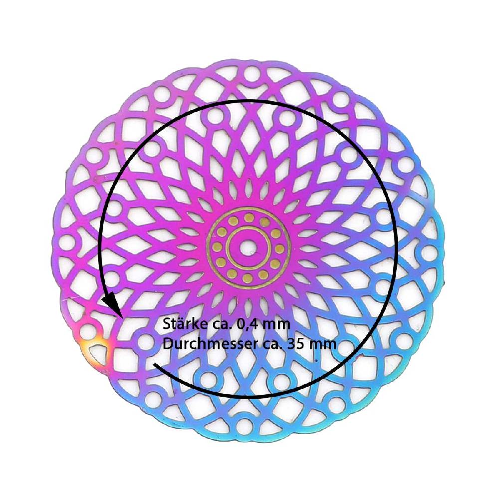 Sadingo Schmuckverbinder Mandala | 10 Stück, 31x30mm Fabrikpreis