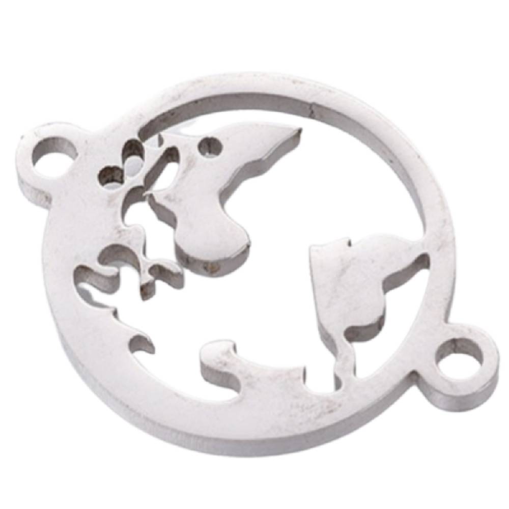 Sadingo Schmuckverbinder Weltkugel | 20 x 15 mm, 10 Stk., Edelstahl Günstig kaufen