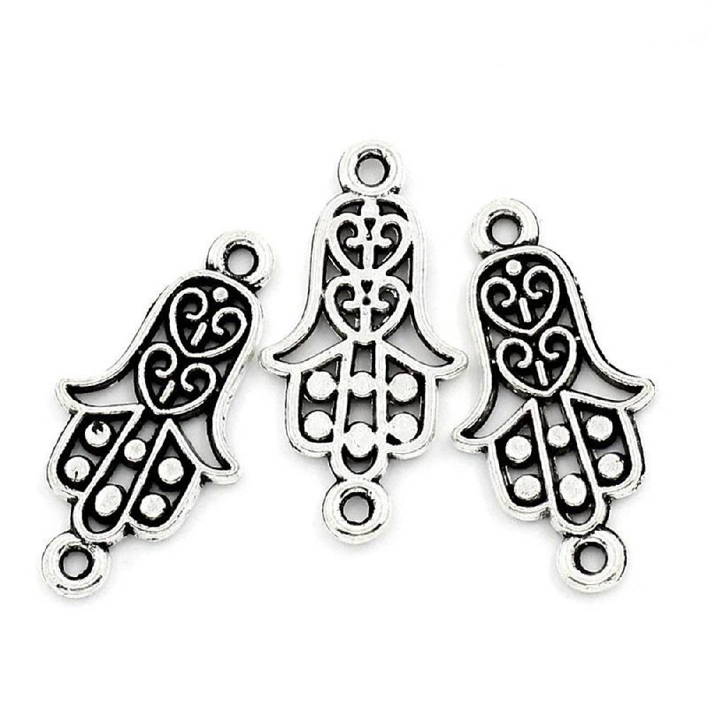 Sadingo Schmuckverbinder Hamsa Hand | 50 Stück, 25x13 mm Versandkostenfrei