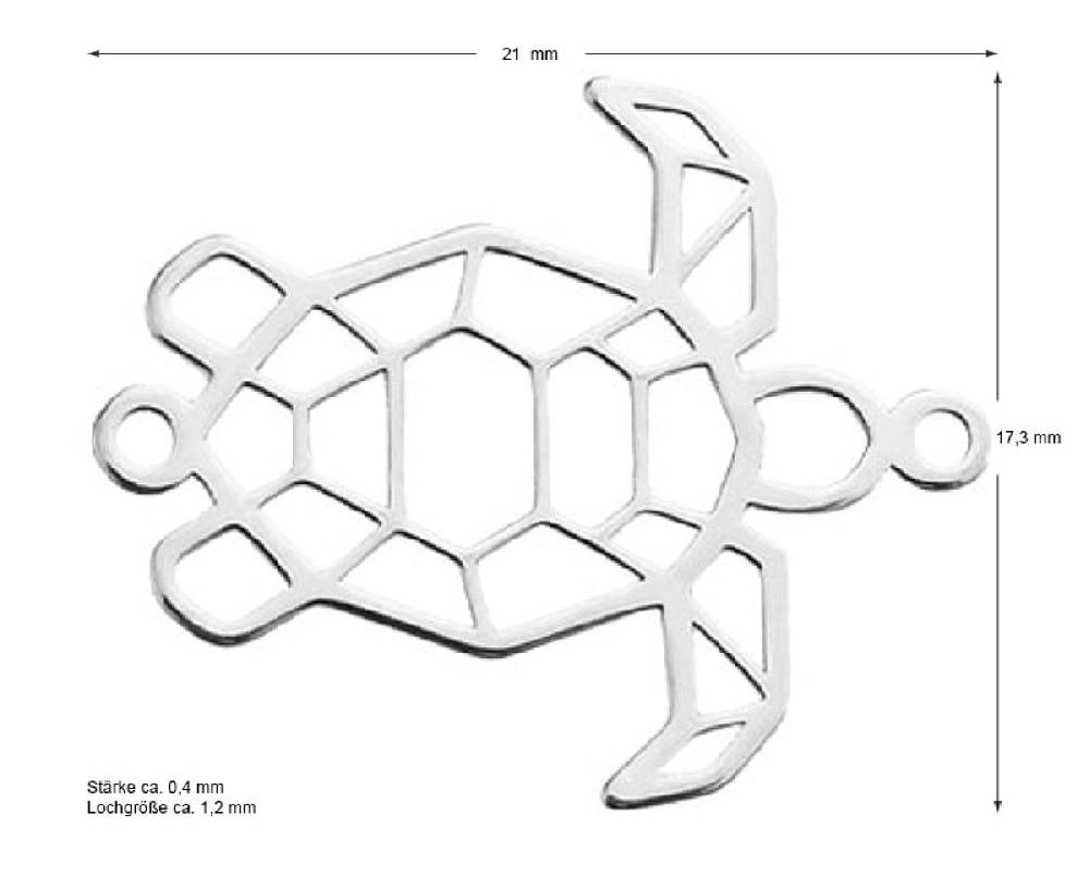 Sadingo Schmuckverbinder Schildkröte | 17,4 x 21 mm Online Shopping
