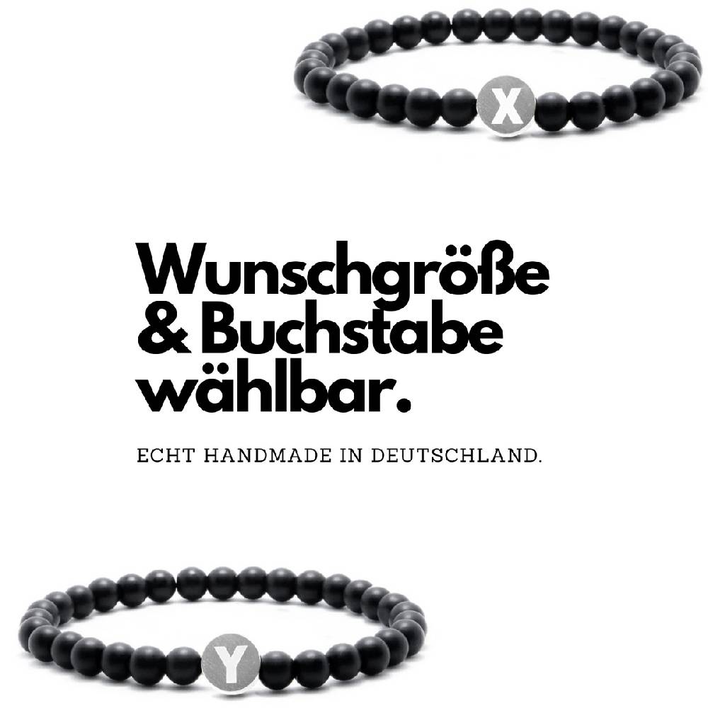 Sadingo Partnerarmband-Set aus schwarzen Natursteinperlen Muttertagsangebot