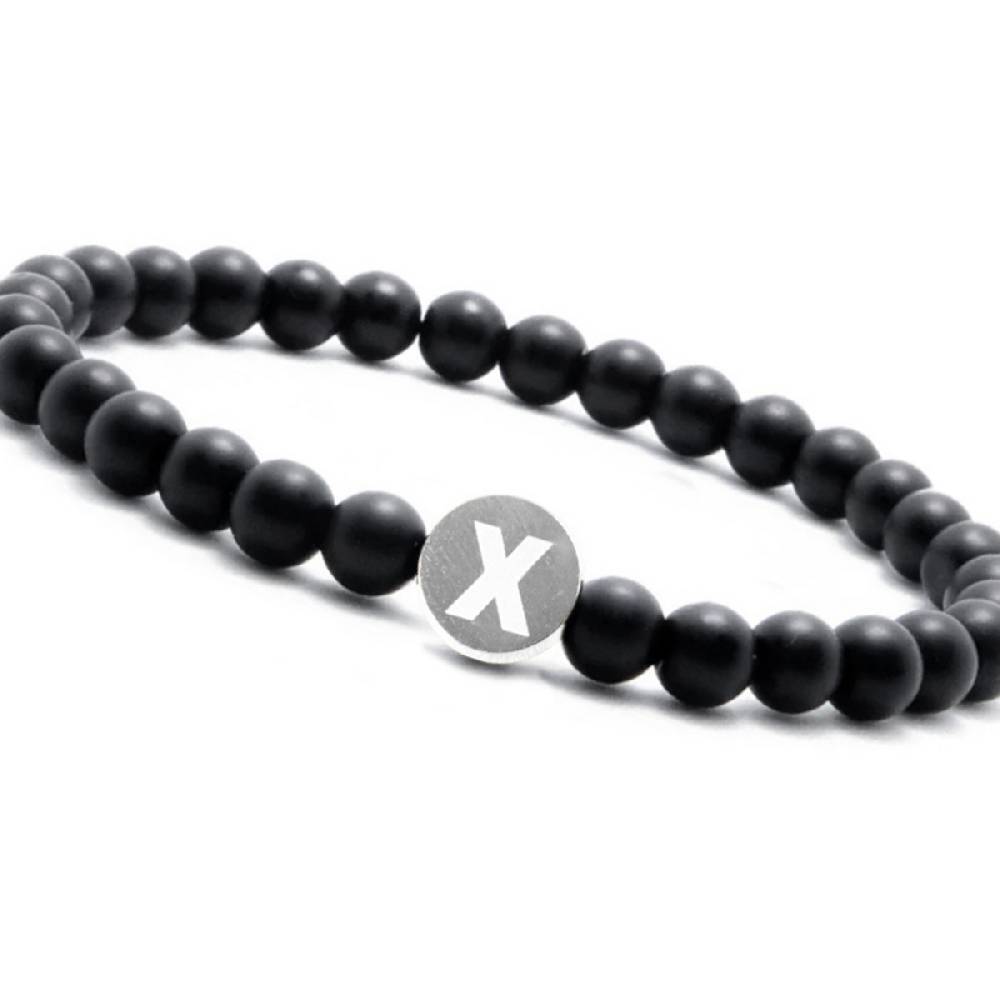 Sadingo Partnerarmband-Set aus schwarzen Natursteinperlen Muttertagsangebot