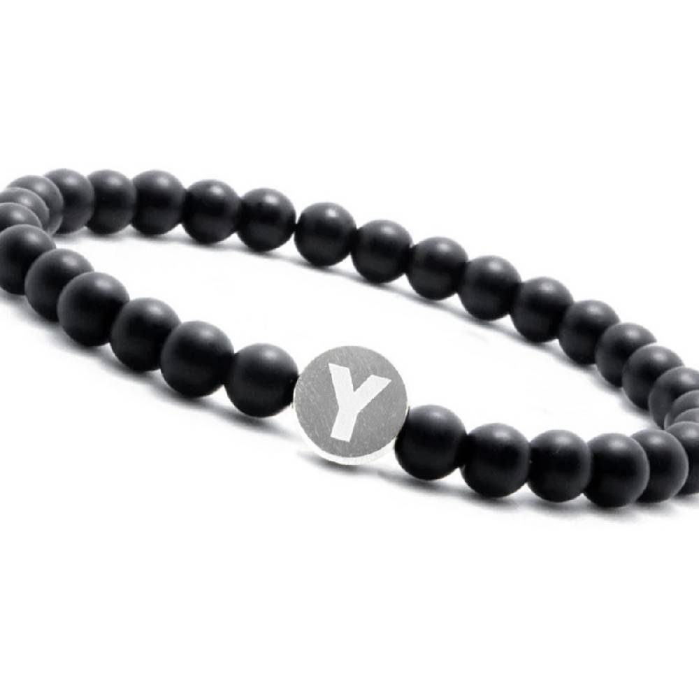 Sadingo Partnerarmband-Set aus schwarzen Natursteinperlen Muttertagsangebot