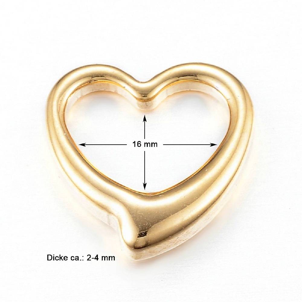 Sadingo Schmuckverbinder Herz | 2 Stück - 16x16 mm Super Sparpreis