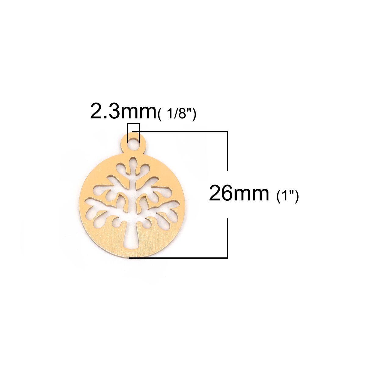 Sadingo 1 Metallanhänger Lebensbaum - 26 x 22 mm - Gold Begrenzte Freigabe