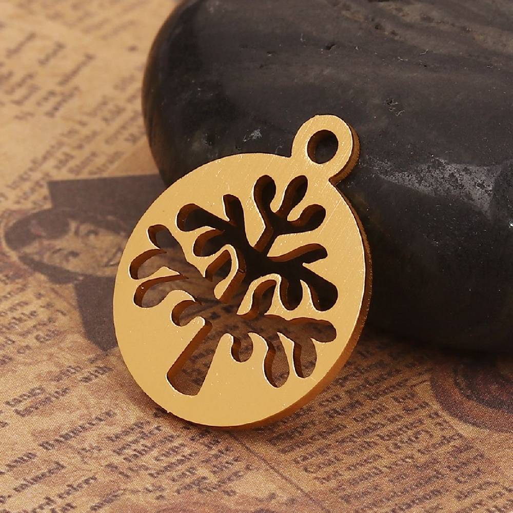 Sadingo 1 Metallanhänger Lebensbaum - 26 x 22 mm - Gold Begrenzte Freigabe