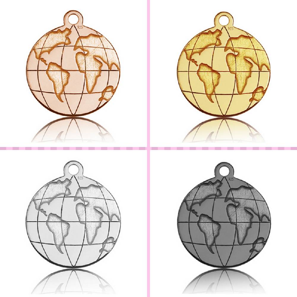 Sadingo Sterling Silver 925er Anhänger Globus Charm Globe Letzte 2 Tage