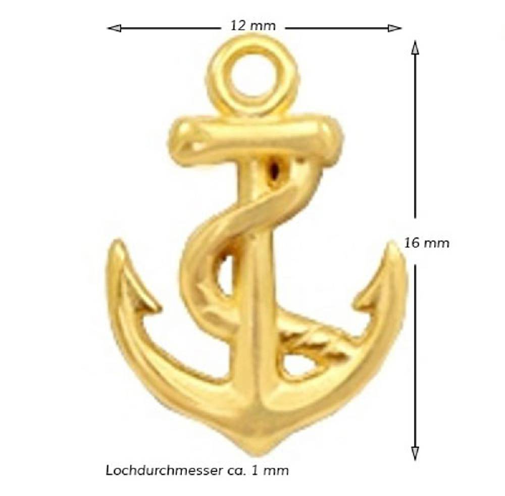Sadingo Schmuckanhänger Anker 16 x 12 mm Letzter Tag