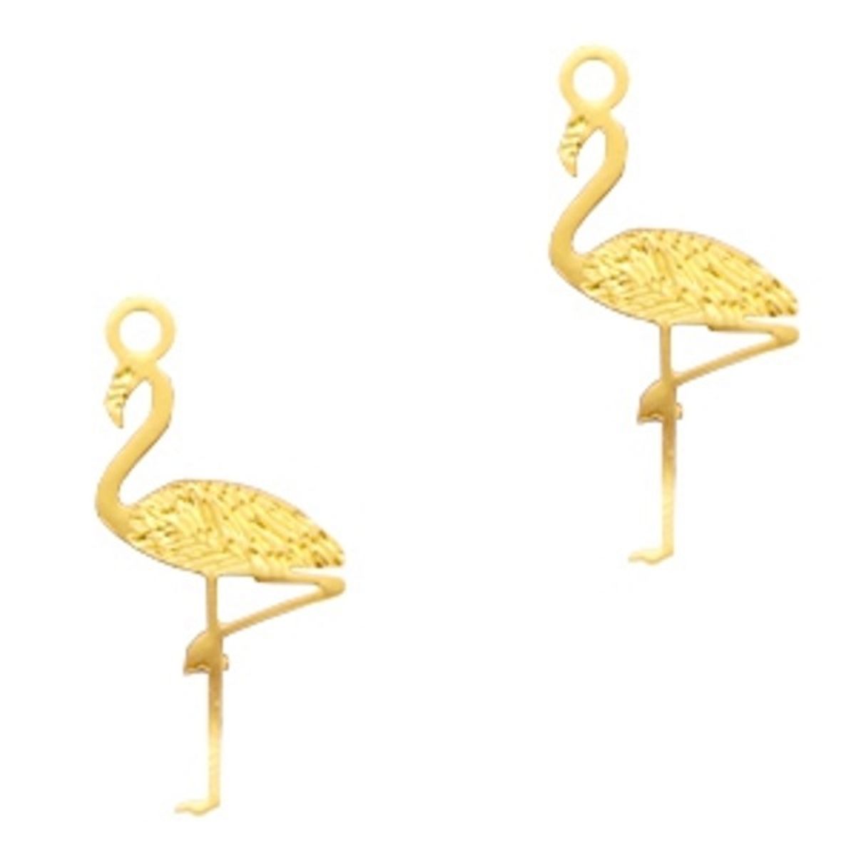 Sadingo Schmuckanhänger Flamingo 20 x 5 mm, 5 Stück