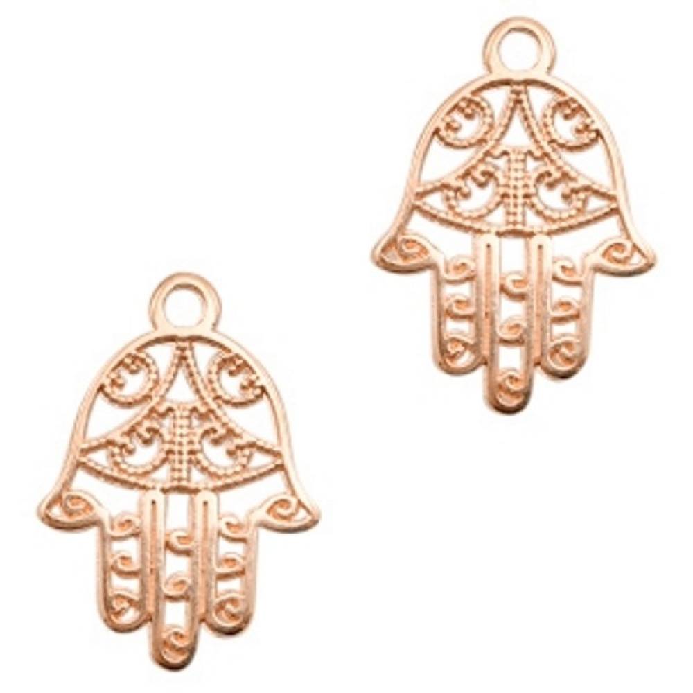 Sadingo Schmuckanhänger Hamsa Hand 16 x 10 mm, 2 Stück