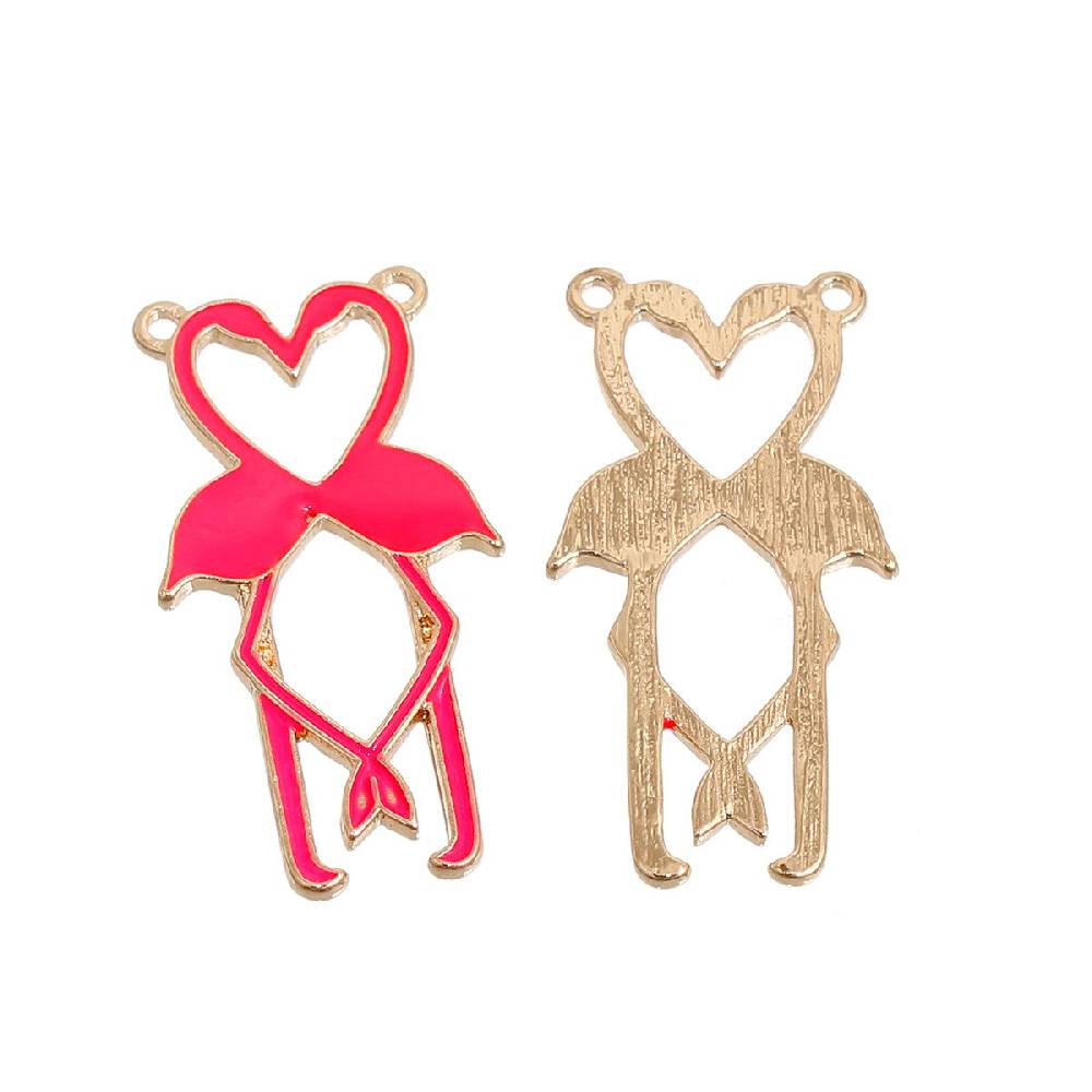 Sadingo Schmuckverbinder Flamingo - 3 Stk. - Neon-Pink Begrenzt auf 3 Tage