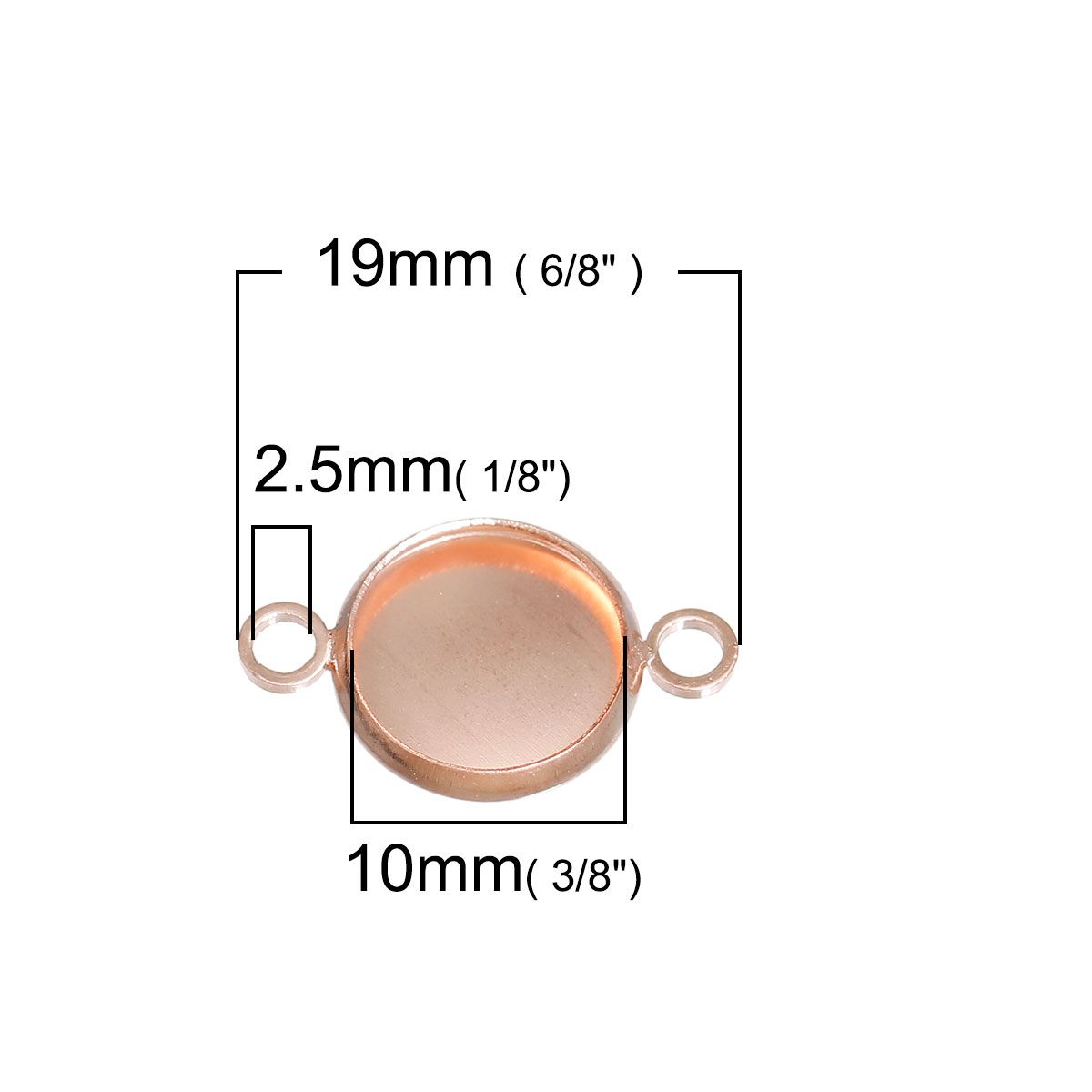Sadingo Schmuckverbinder Fassung für 10 mm Cabochons | 10 Stkück, 19x12 mm zollfrei