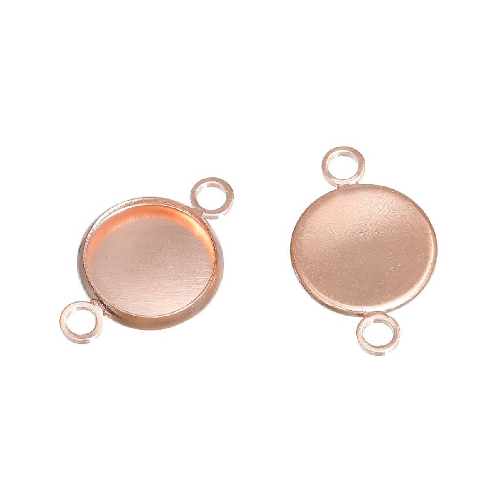 Sadingo Schmuckverbinder Fassung für 10 mm Cabochons | 10 Stkück, 19x12 mm zollfrei