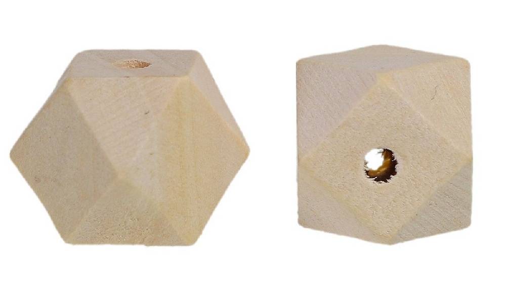 Sadingo Holzperlen eckig natur, Geometrische Bastelperlen, 20 Stück 2025