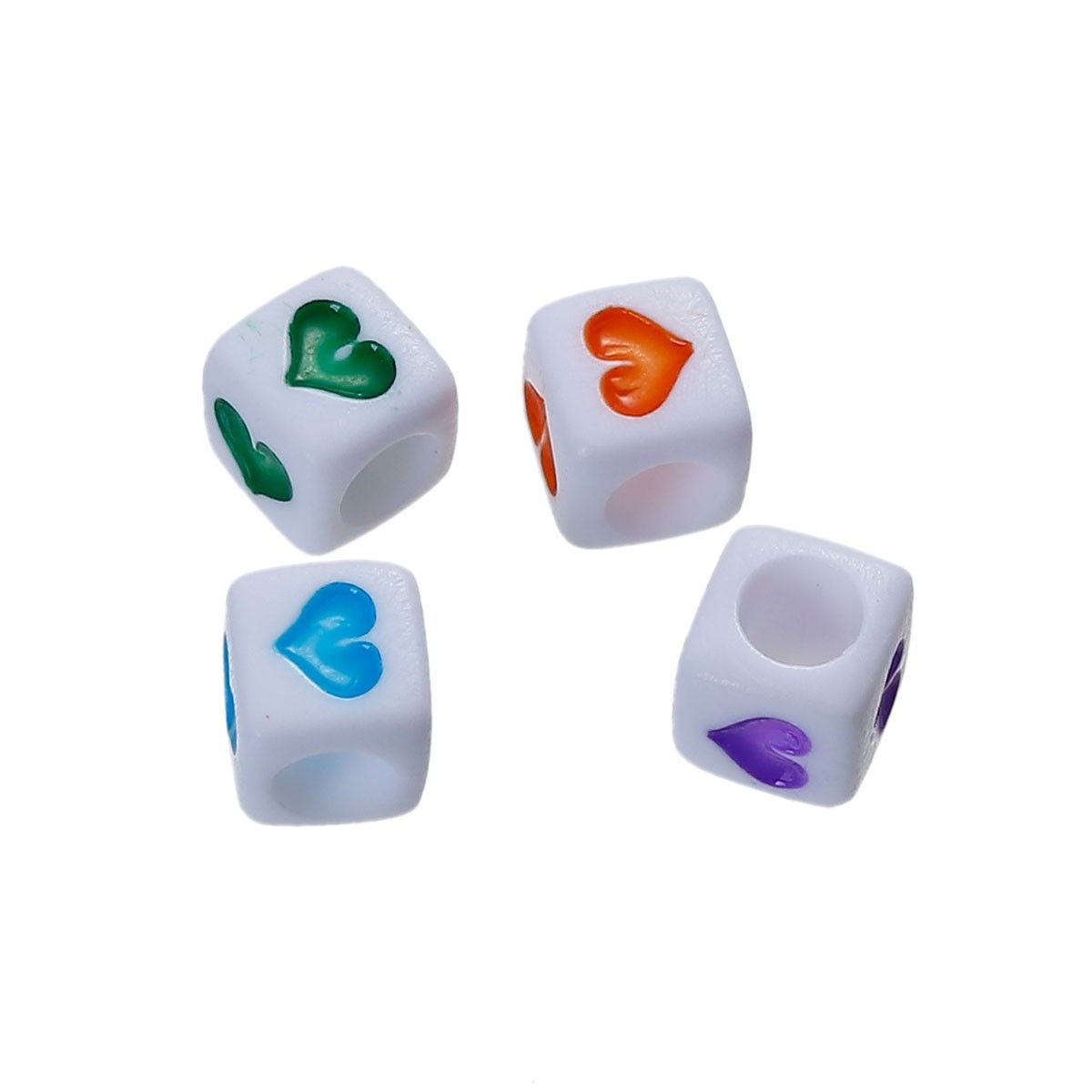 Sadingo Buchstabenperlen, bunte Herzperlen, Herzwürfel Online