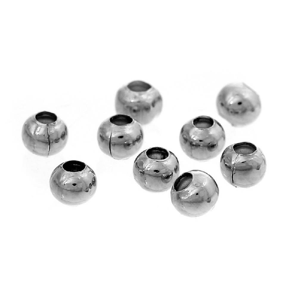 Sadingo Metallperlen - 100 Stk. - Ø 3 mm - Silberfarben Outlet