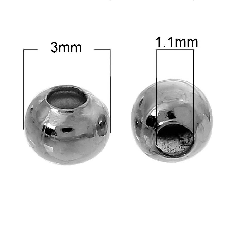 Sadingo Metallperlen - 100 Stk. - Ø 3 mm - Silberfarben Outlet
