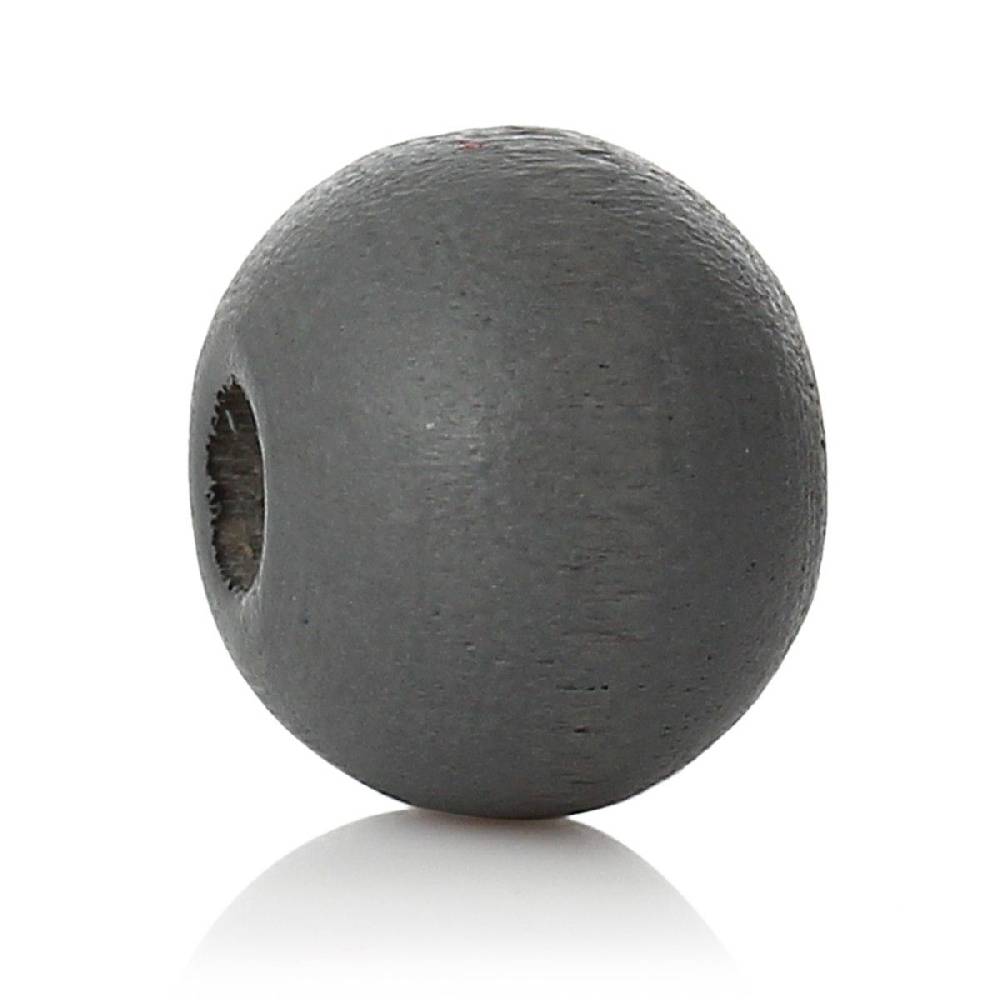 Sadingo Holzperlen Dunkelgrau - 50 Stück - 6 mm