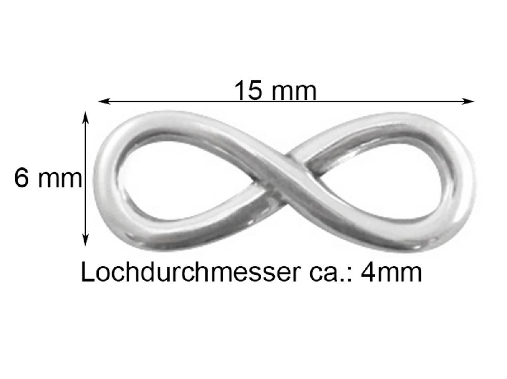Sadingo Schmuckverbinder Infinity | 3 Stück, 15x6mm Meist gekauft