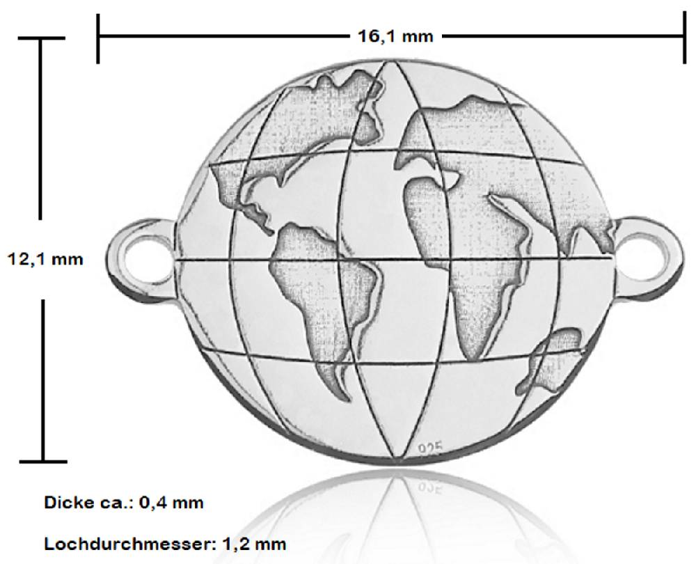 Sadingo Schmuckverbinder Globe | 12,1x16,1 mm Rabatt