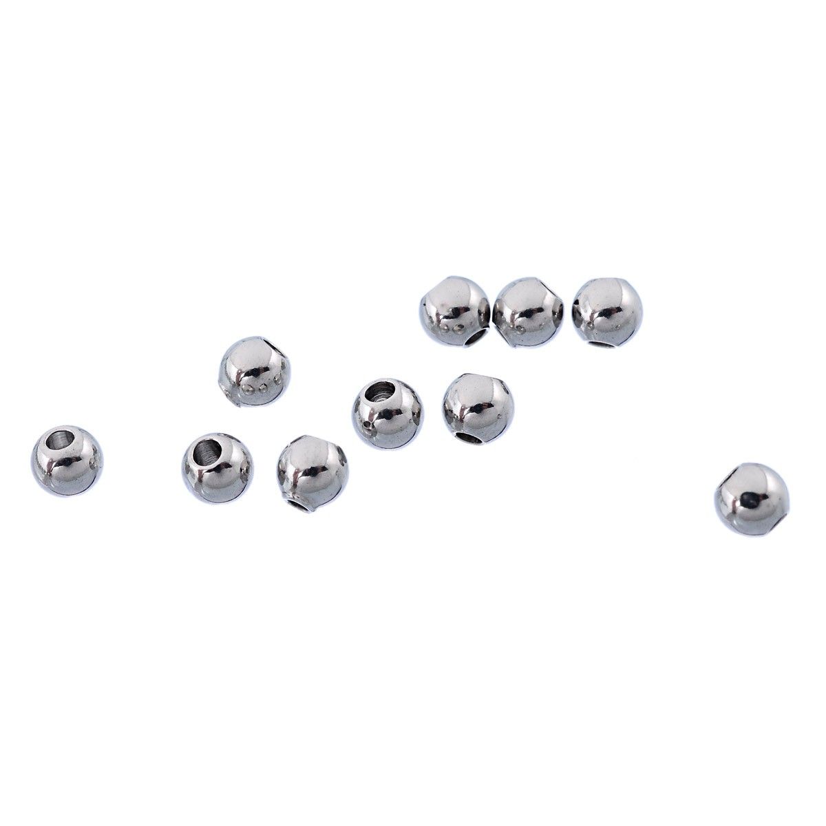 Sadingo Metallperlen | Edelstahl-Perlen Silber, 3 mm, 50 Stück Blitzangebot