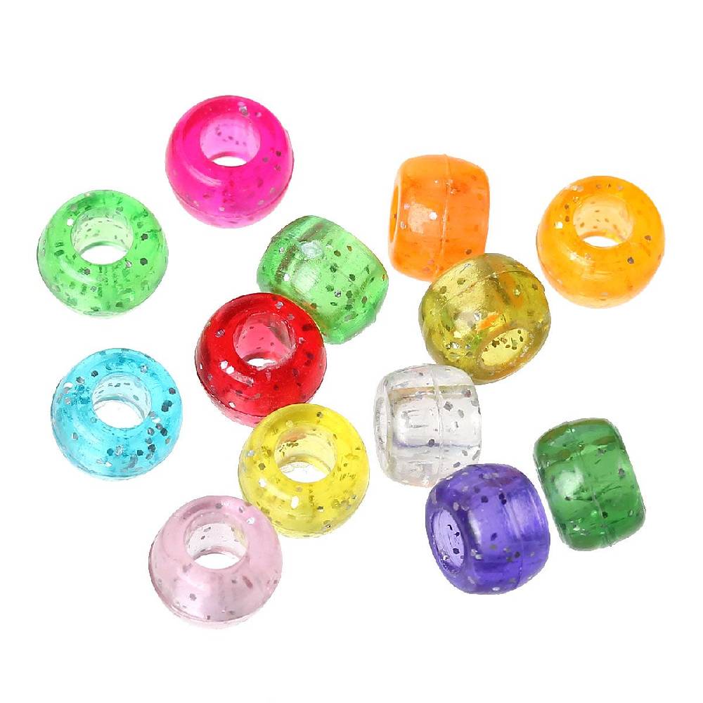 Sadingo Acrylperlen Glitzer | 500 Stk., 9 x 6 mm