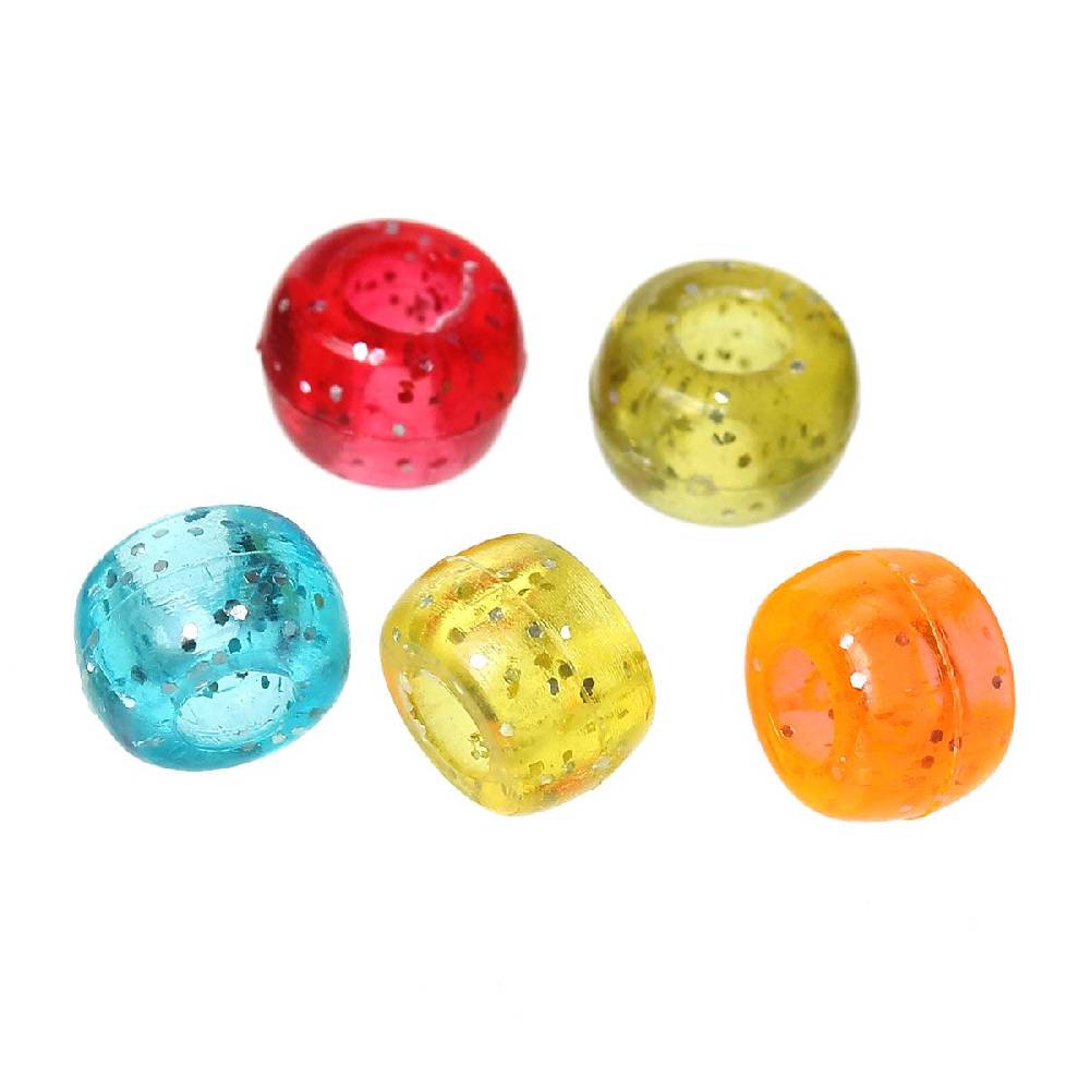 Sadingo Acrylperlen Glitzer | 500 Stk., 9 x 6 mm Große Rabatte