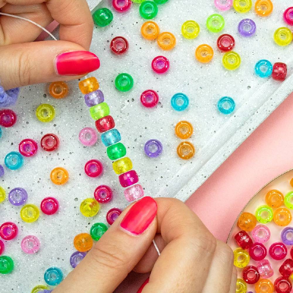 Sadingo Acrylperlen Glitzer | 500 Stk., 9 x 6 mm Große Rabatte