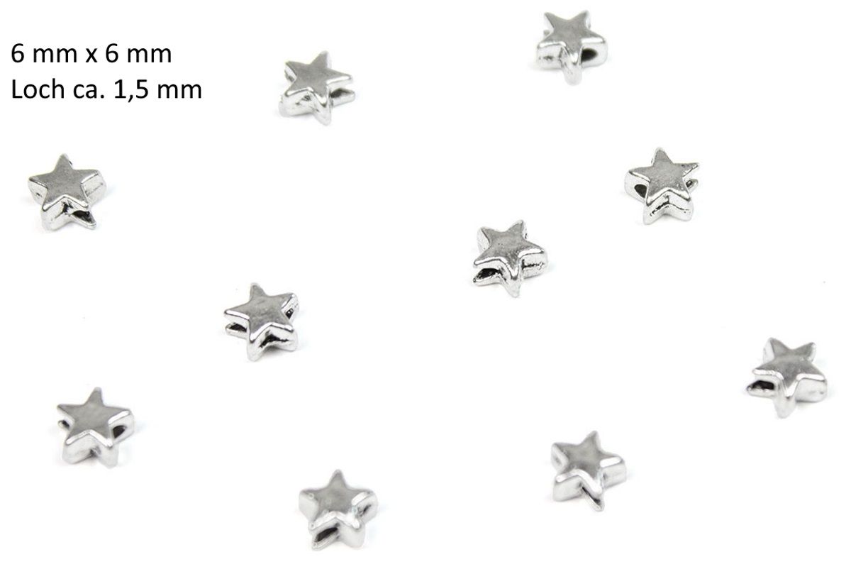 Sadingo Metallperlen Sterne | 50 Stk. - 6x6 mm Saisonale Angebote