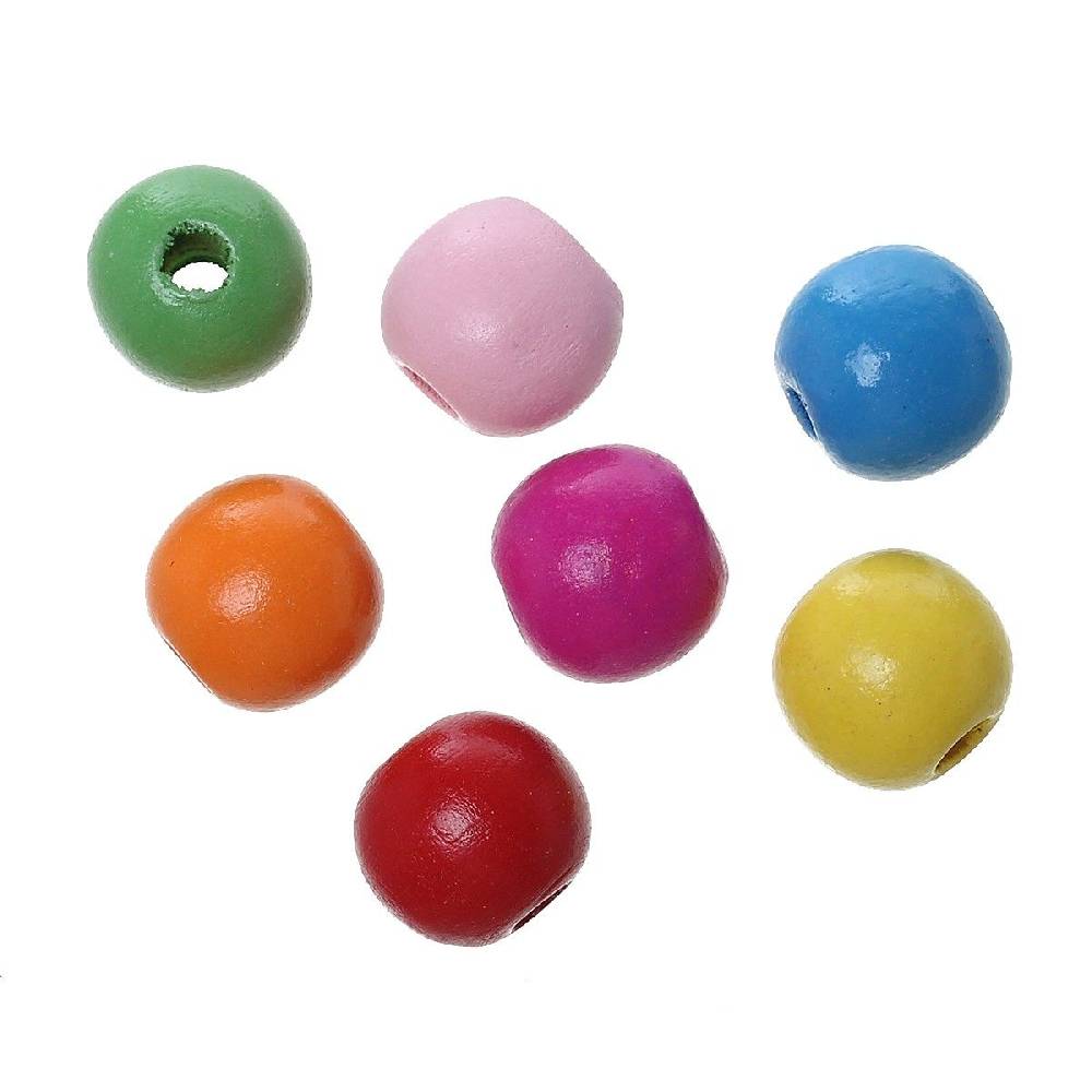 Sadingo Holzperlen bunt | 100 Stk. 16mm