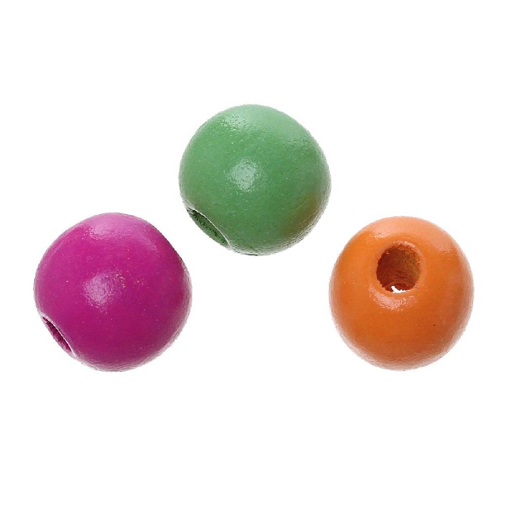Sadingo Holzperlen bunt | 100 Stk. 16mm Kauf eins, bekomm eins gratis