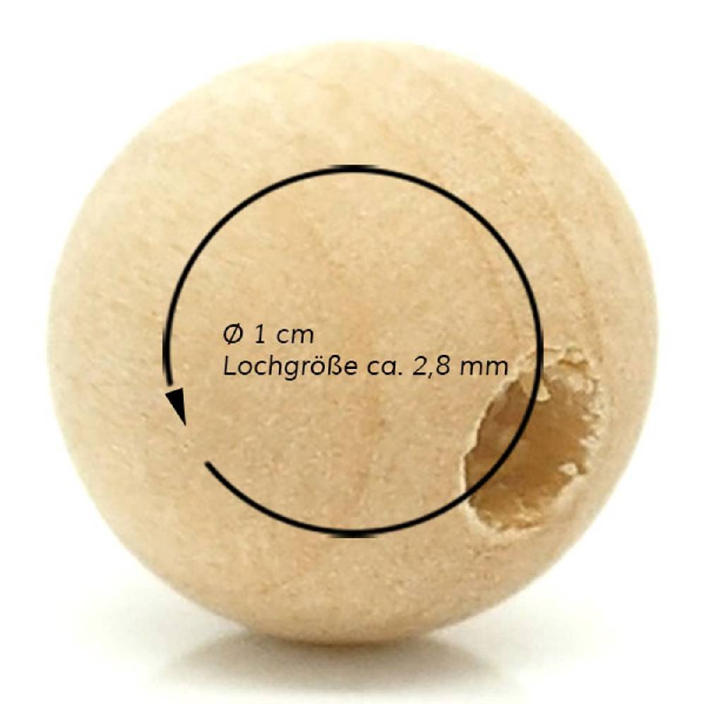 Sadingo Holzperlen natur, 100 Stück, 1 cm Sonderangebote