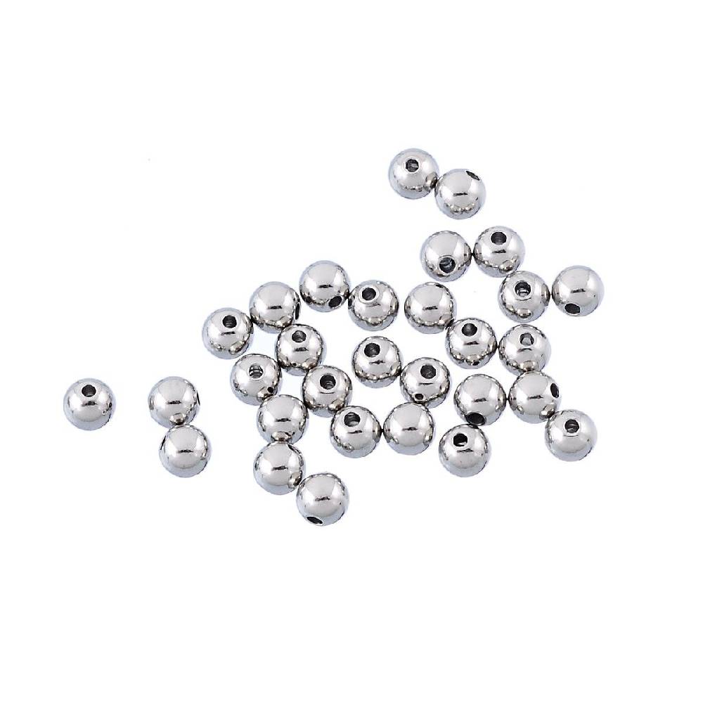 Sadingo Metallperlen in Silber | 4 mm, 50 Stück