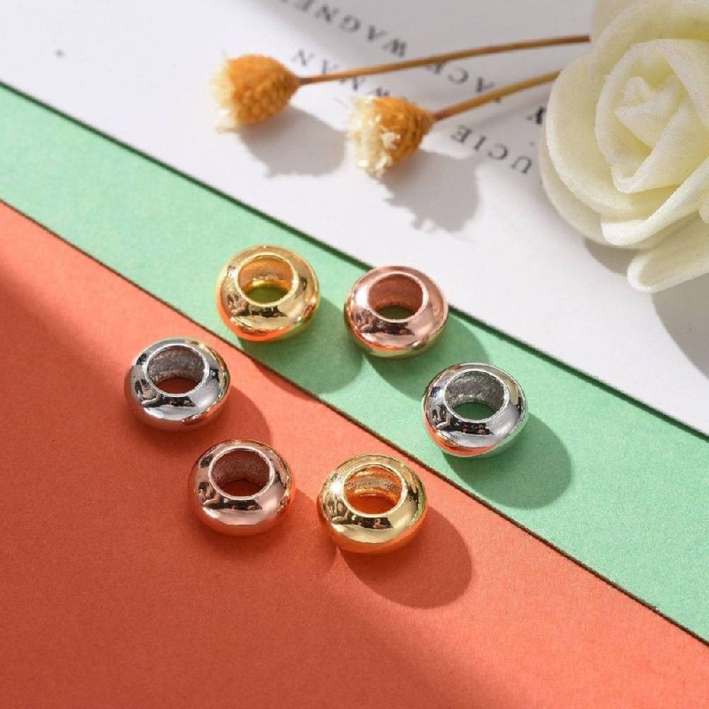 Sadingo Metallperlen Set, 30 Perlen, 3 Farben - Silber, Gold, Rosegold Super Sparpreis