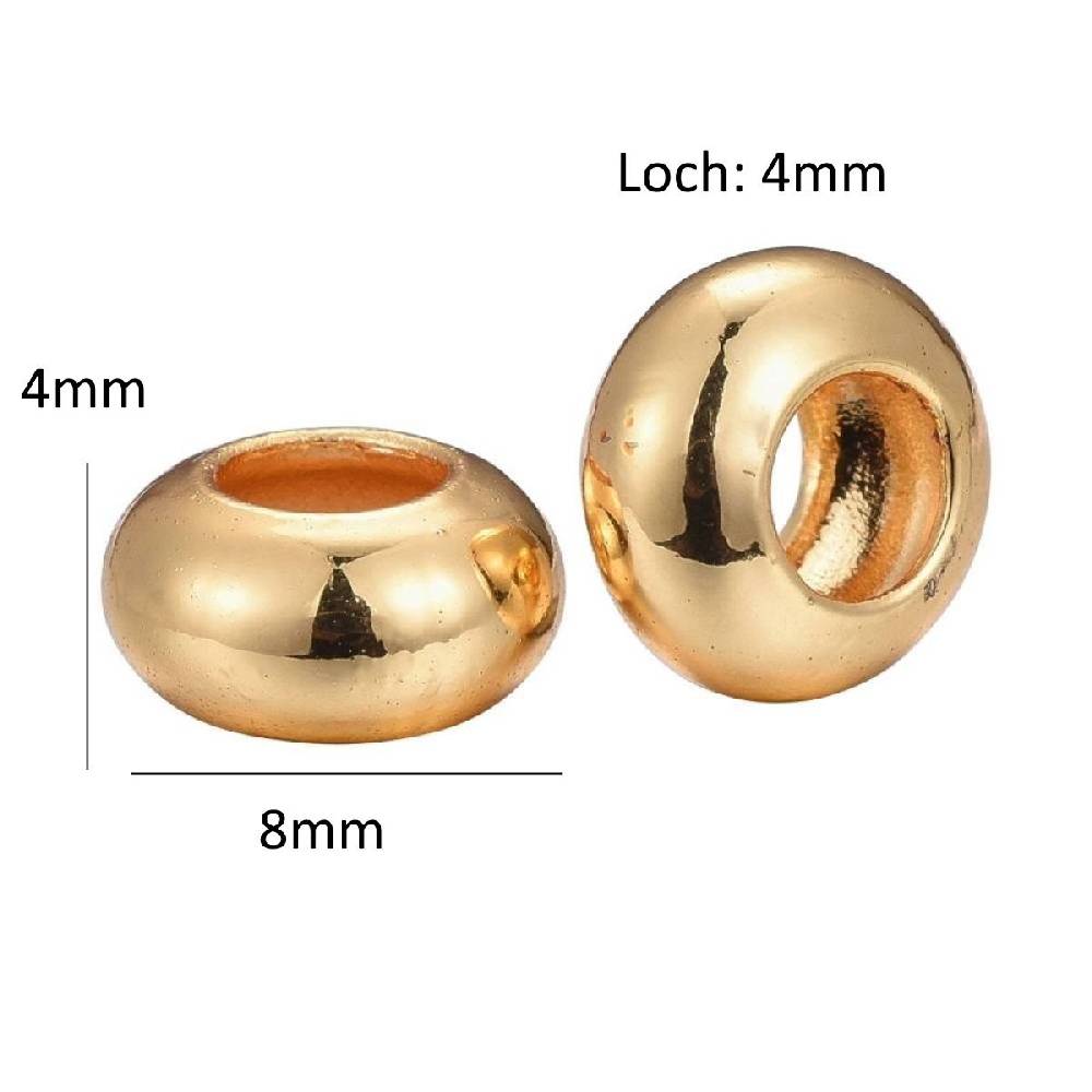 Sadingo Metallperlen Set, 30 Perlen, 3 Farben - Silber, Gold, Rosegold Super Sparpreis