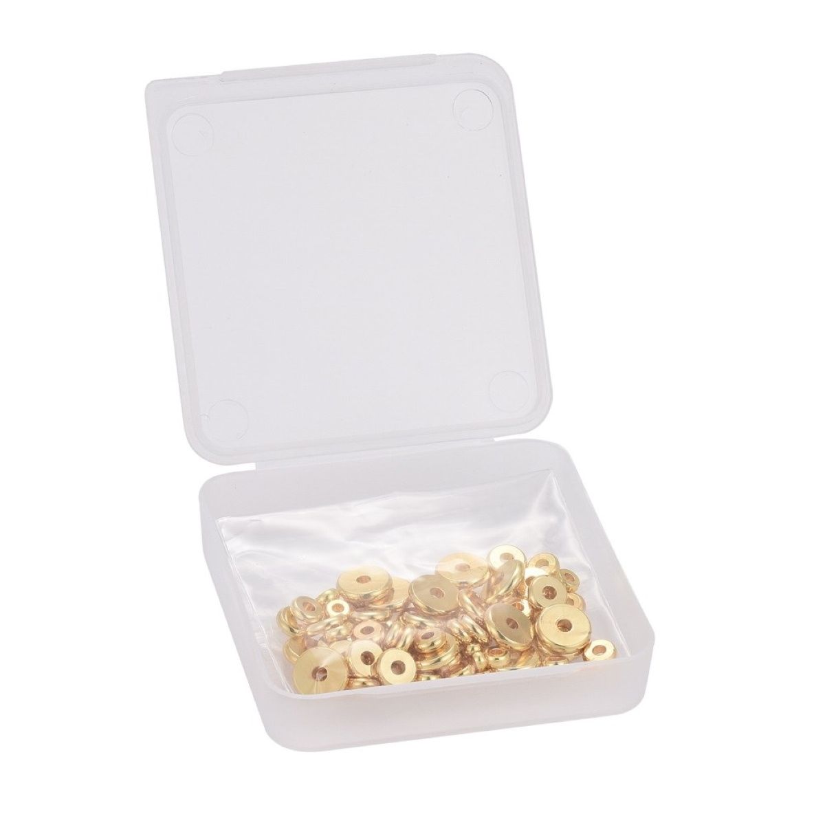Sadingo Metallperlen Set | 1 Box, 75 Perlen, Gold, vers. Durchmesser Wochenangebot