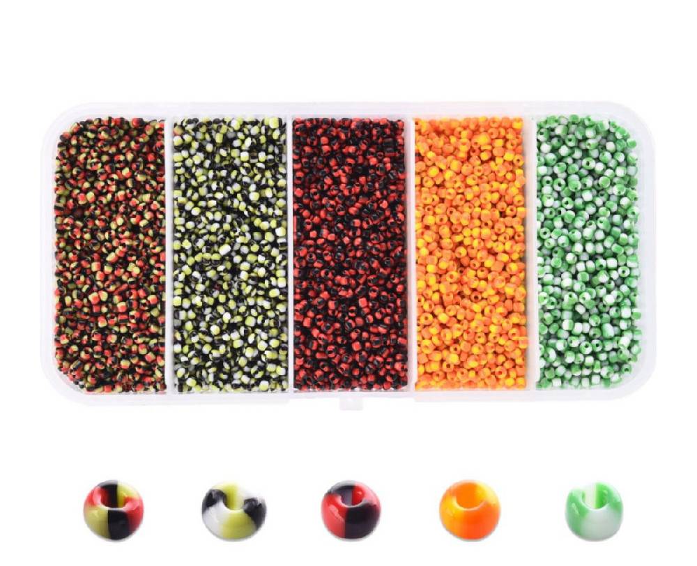 Sadingo Rocaillesperlen | 5 Farben je 16 Gramm, 1-1,5 mm Letzte 3 Tage