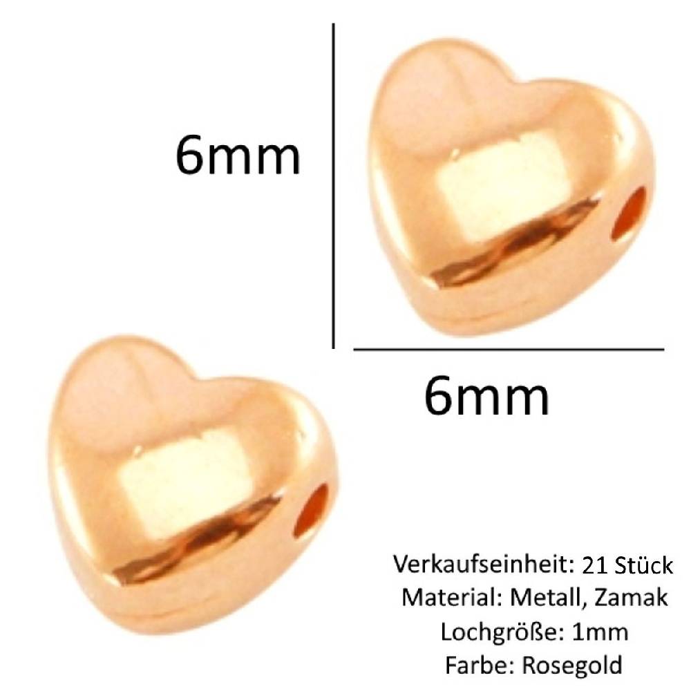Sadingo Metallperlen | Herz-Perlen 6mm Neueste Stile