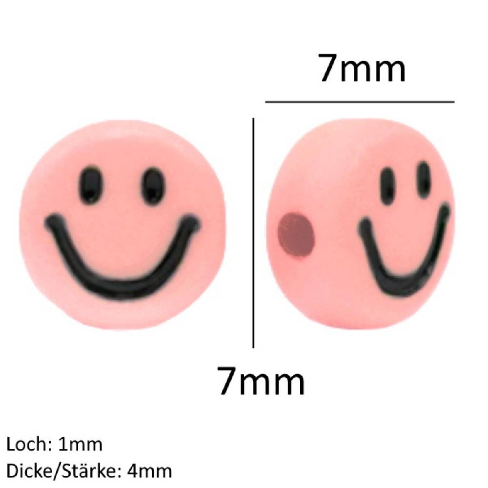 Sadingo Acrylperlen Smiley | 90 Stück, 7mm Letzte 2 Tage