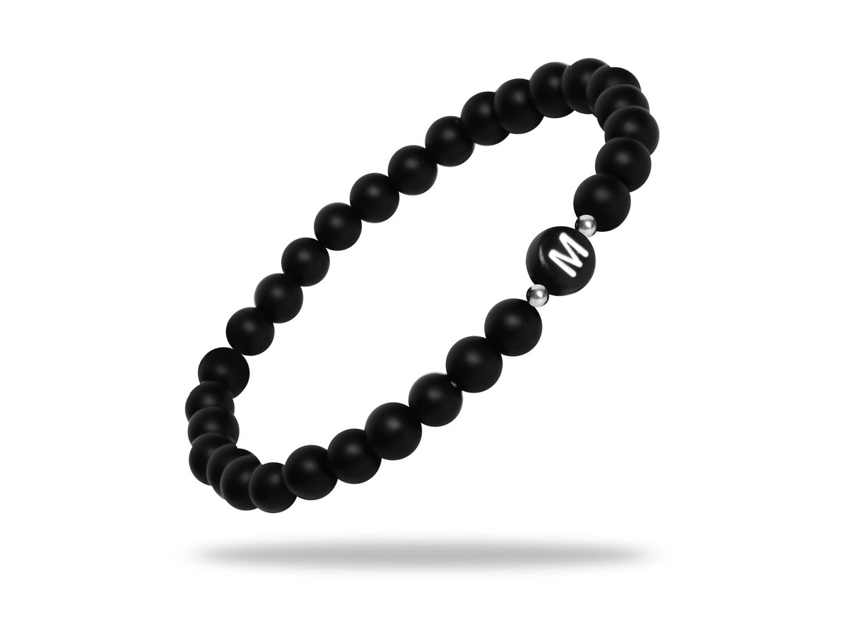 Sadingo Partnerarmband Set "STAR" aus schwarzen Natursteinperlen Rabatte dieses Monats