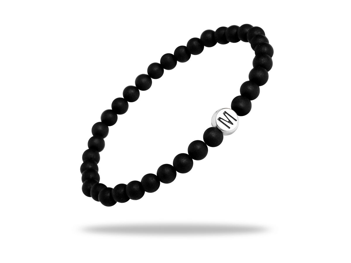 Sadingo Partnerarmband Set "MOON" aus schwarzen Natursteinperlen Outlet