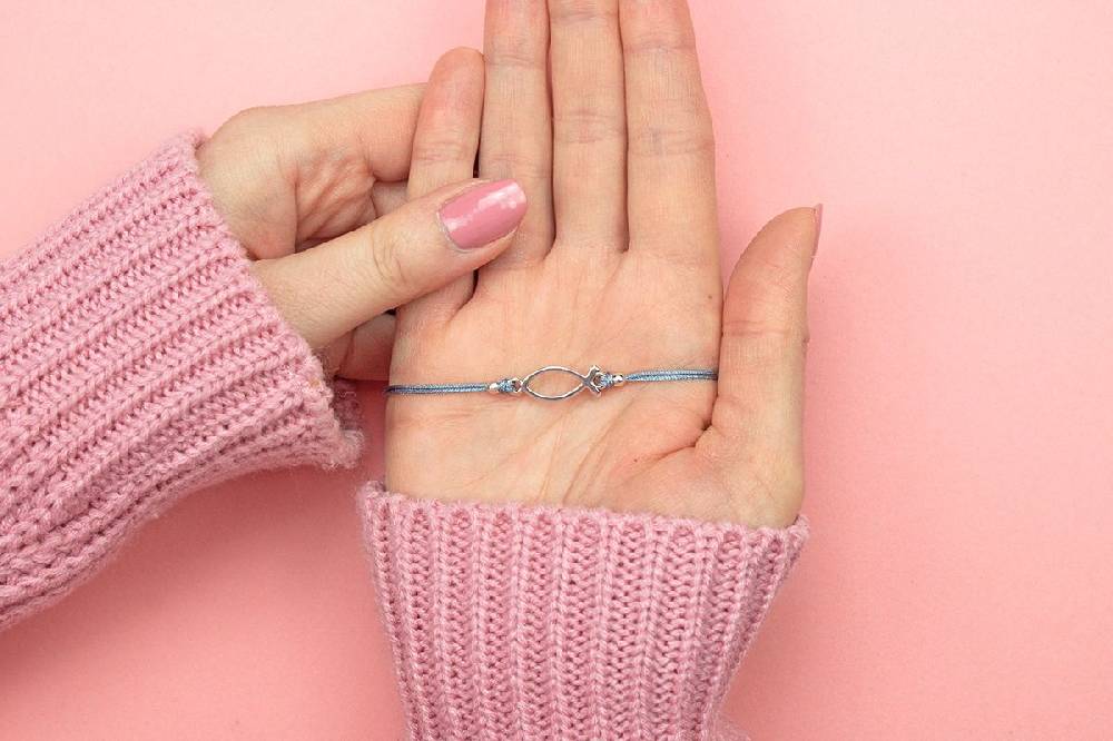 Sadingo Armband grau für Mädchen (größenverstellbar) Ichthys Fisch Fabrikverkauf