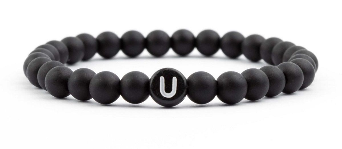 Sadingo Partnerarmband-Set aus schwarzen Acrylperlen Sonderangebot